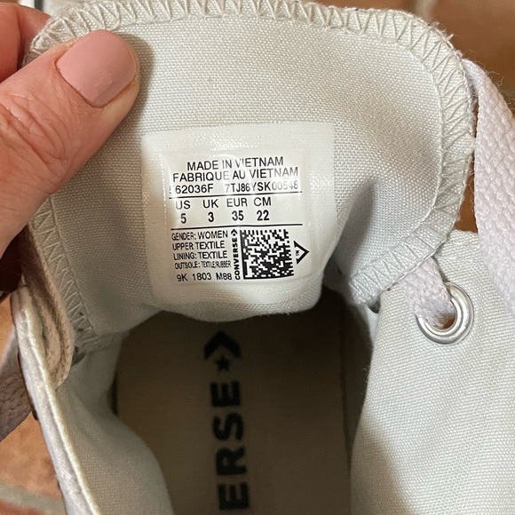 Converse Gray Polka Dot High Top Sneakers - Picture 8 of 9